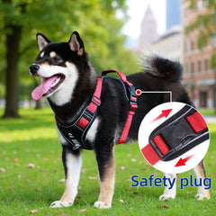 Durable Dog Harness & Leash Set Reflective Strap Adjustable Chest & Back Straps