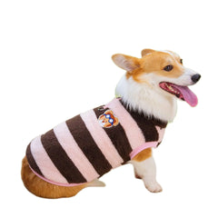 Corgi Dachshund Fleece Stripe Puppy Short-legged Dog Clothes