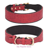Walking Soft Medium Large Breeds Pet Training Leather Dog Collars
