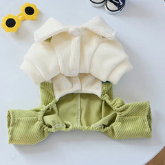 Green Cardigan Coat Tracksuit For Small Dog Poodle Yorkie Puppy Clothe