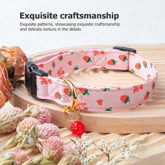 Print Adjustable Polyester Pet Collar with Metal Rings Dog Collar