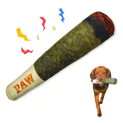 Cigar Design Plush Squeaky Pet Toys Grinding Teeth Creative Chew Toy