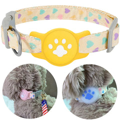 Cute Anti-lost Collar Adjustable Nylon Pet Collar For Small Dog
