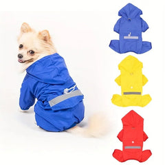 Pet Hooded Raincoat With For Outdoor Raincoat Puppy Clothes