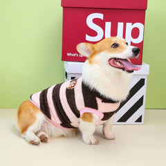 Corgi Dachshund Fleece Stripe Puppy Short-legged Dog Clothes