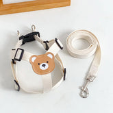 Out Walking Chest Cute Bear Pet Dog Harness Leash Set