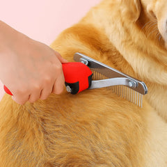 Dog Cleaning Steel Comb Pet Grooming Rake Long Tooth Anti-Slip