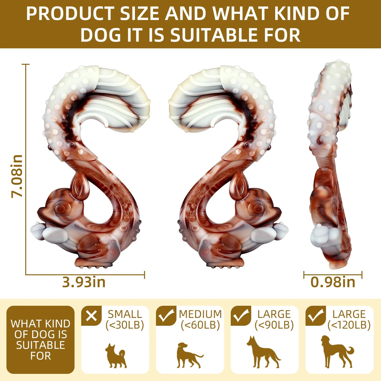 Beef Flavor Nylon Chew Toys Tough Dog Toys for Medium/Large Dogs