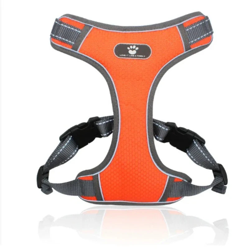 Adjustable Leash Set for Small Medium Dog Harness Vest Reflective