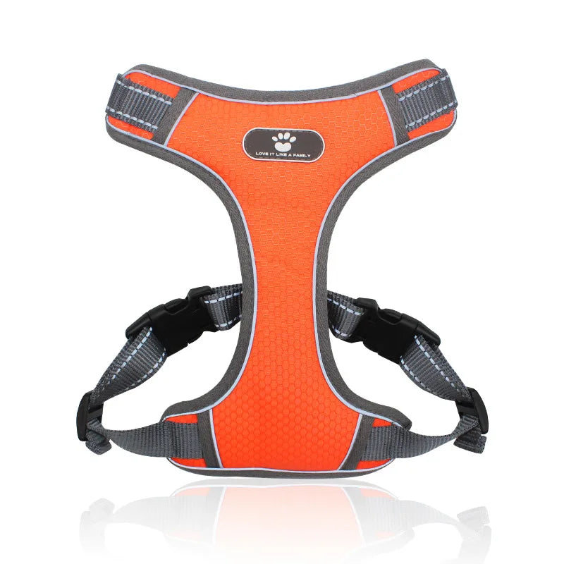 Adjustable Leash Set for Small Medium Dog Harness Vest Reflective