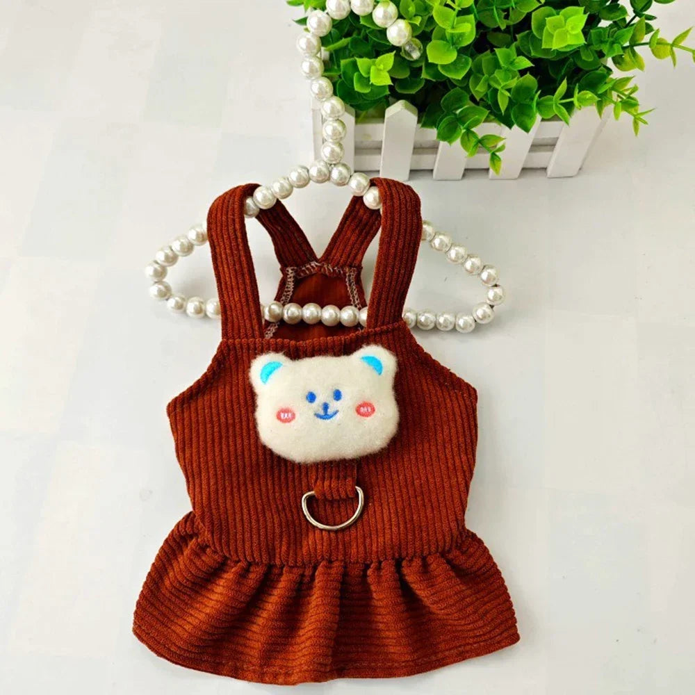 Small Dog Puppy Autumn Winter Cute Costume Pet Clothes Dog Dresses