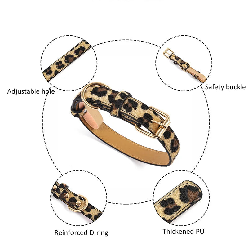 PU Soft Adjustable Pet Collar Durable for Small Medium Dog Collar