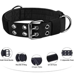 Medium To Large Nylon Tactical Dog Collar Adjustable And Durable