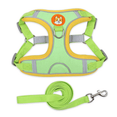 Adjustable Leash Set for Small Medium Dog Harness Vest Reflective