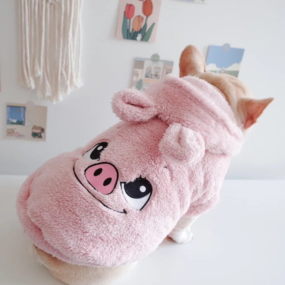 Winter Coat Jacket Cotton Bulldog Hoodie For Pug Pet Dog Clothes