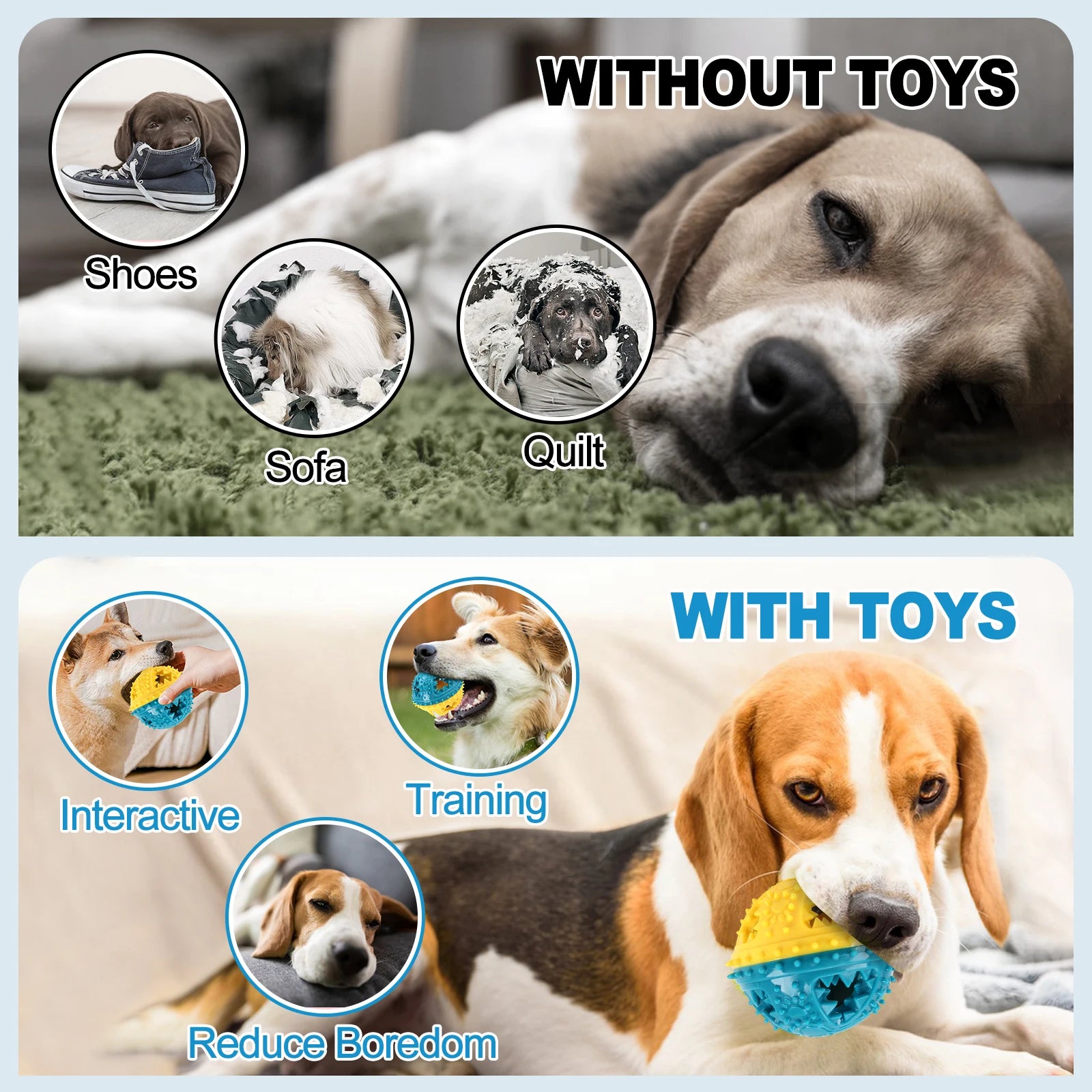 Grinding Teeth Sound Ball Toys Leaking Food Balls Training Dog Toys