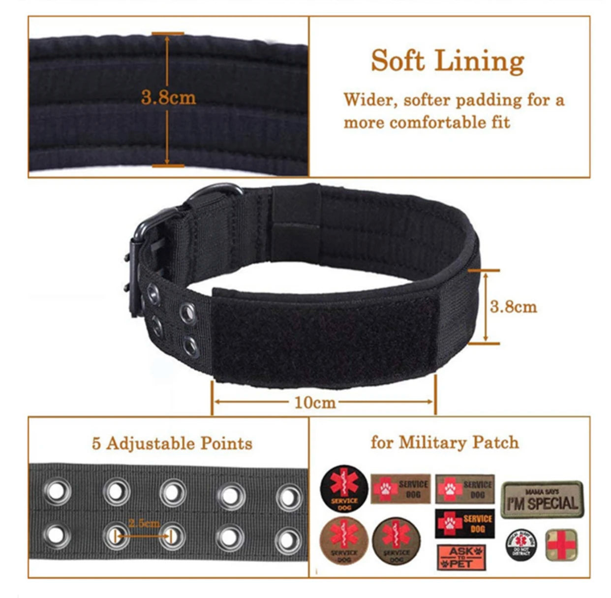 Adjustable Classic Reflective Training Military Nylon  Dog Collar