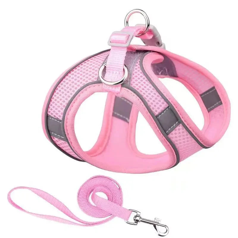 French Bulldog Chihuahua Pug Walking Lead Dog Harness Leash Set