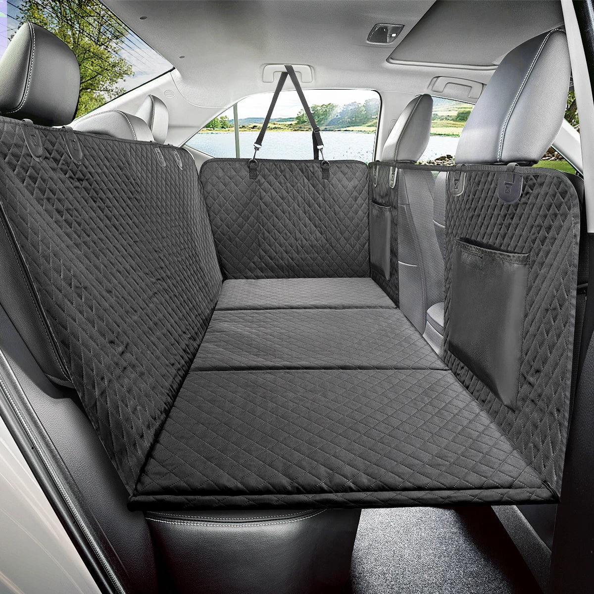 Hard Bottom Waterproof Safety Protector Dog Car Back Seat