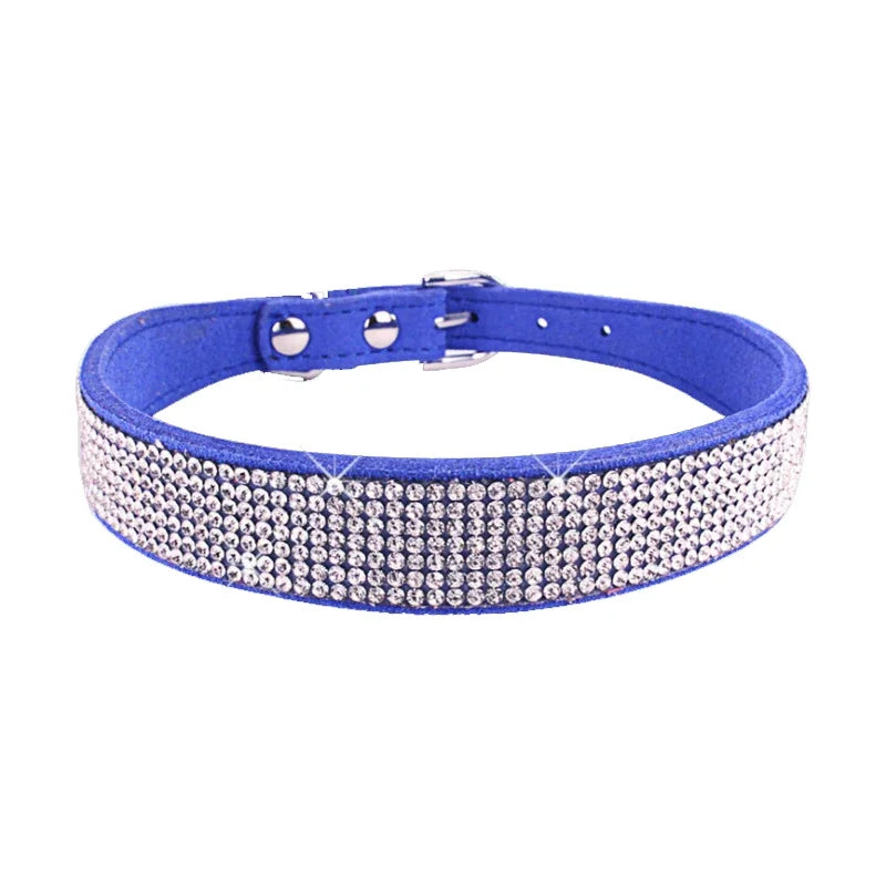 Crystal Glitter Rhinestone Pet Collars Zinc Alloy Buckle Dog Collar