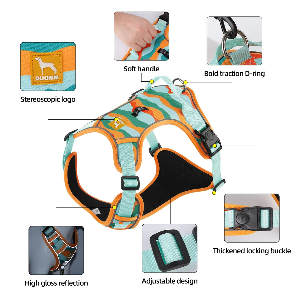 Reflective Soft Padded Adjustable Fit Training Walking Dog Harness