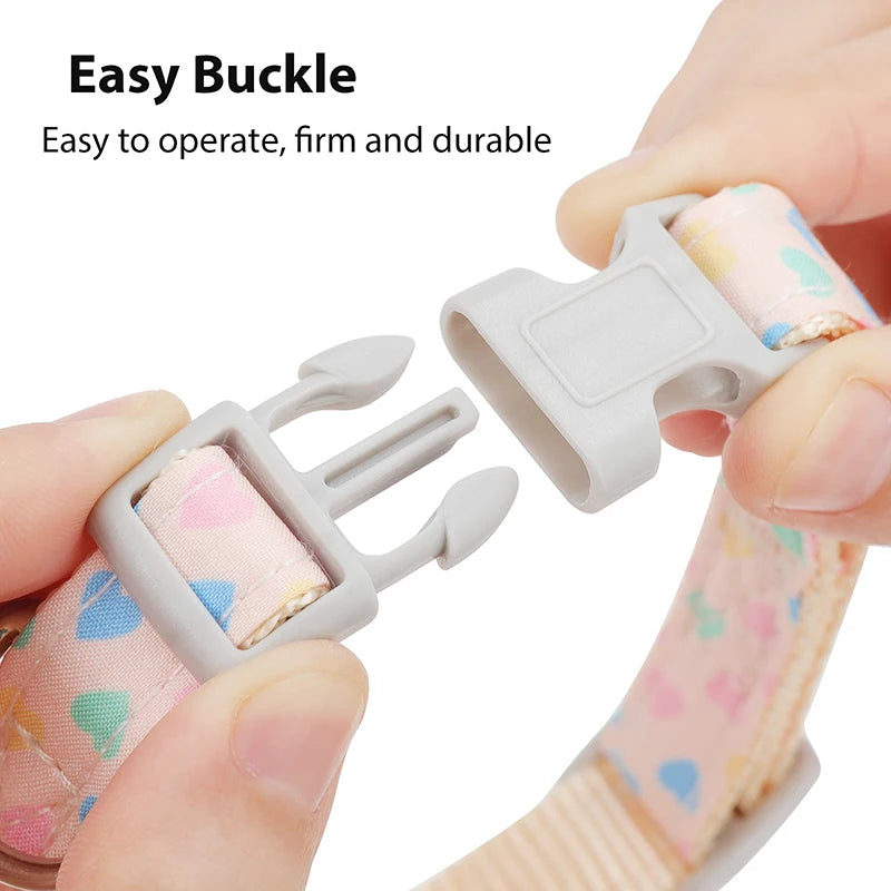 Cute Anti-lost Collar Adjustable Nylon Pet Collar For Small Dog