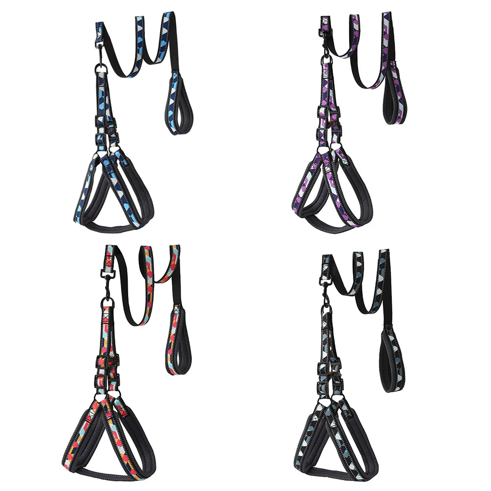 No Pull Reflective Adjustable Padded Dog Harness Leash Set
