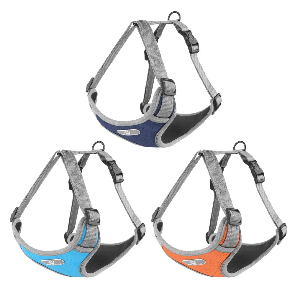 Adjustable Leash Set for Small Medium Dog Harness Vest Reflective