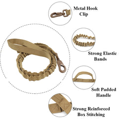 Adjustable Quick Release Elastic Leads Rope With 2 Control Handle