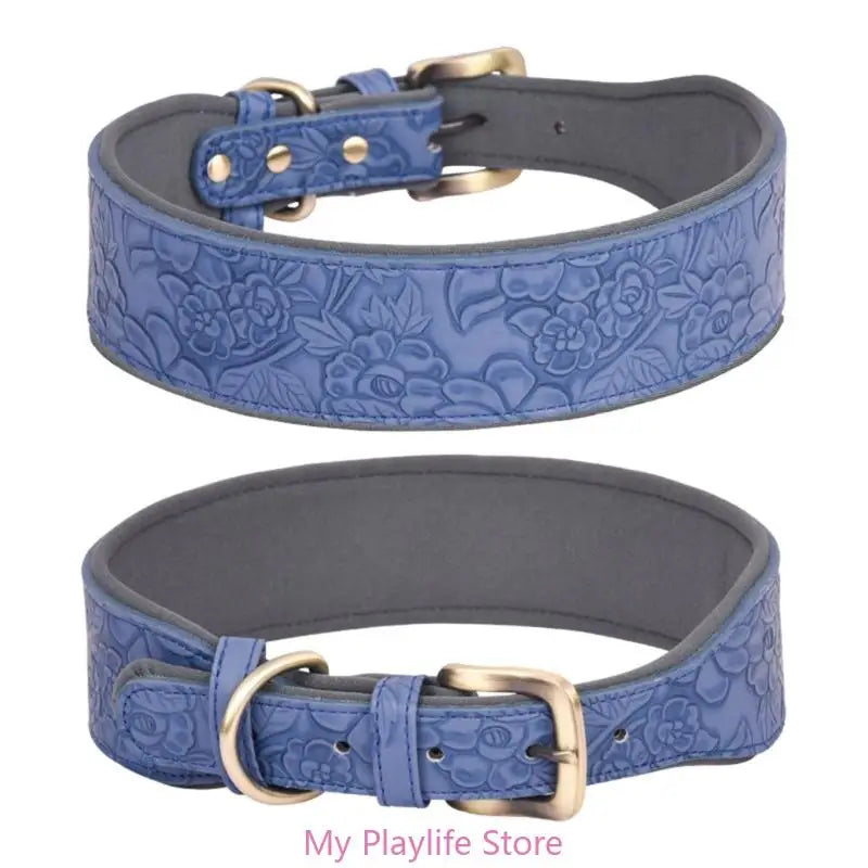 Walking Soft Medium Large Breeds Pet Training Leather Dog Collars