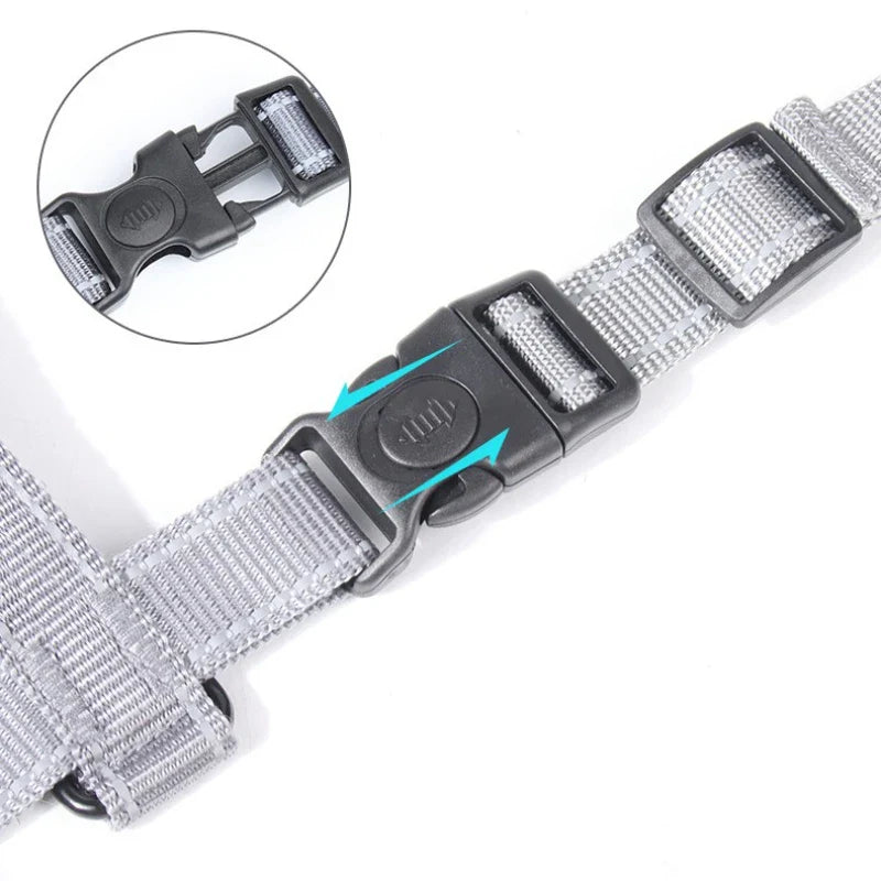 Adjustable Leash Set for Small Medium Dog Harness Vest Reflective