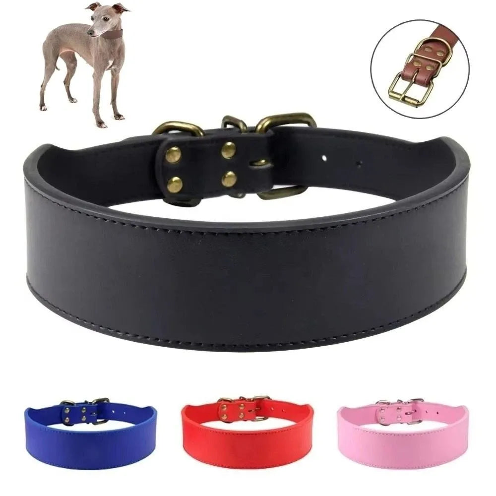 Comfortable Leather L-3XL Neck Straps Durable Adjustable Dog Collar