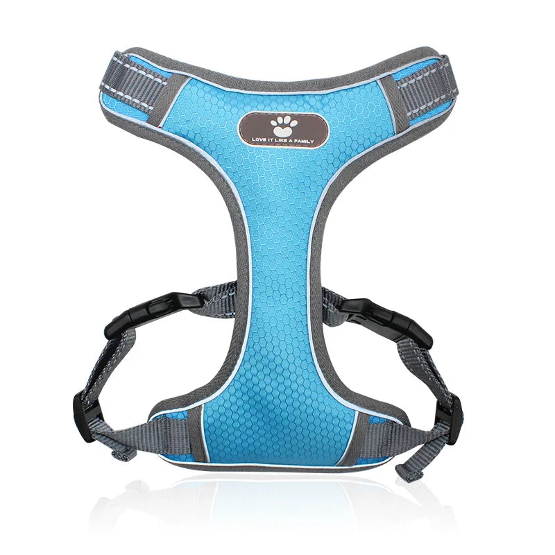 Adjustable Leash Set for Small Medium Dog Harness Vest Reflective