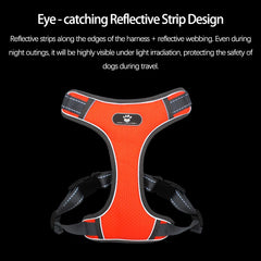 Adjustable Leash Set for Small Medium Dog Harness Vest Reflective