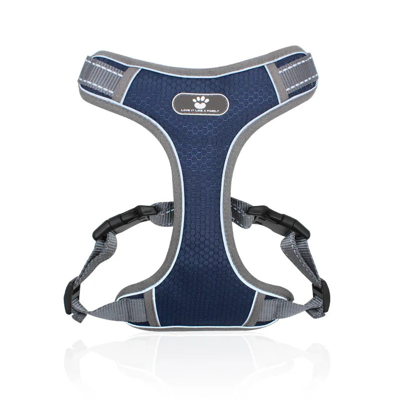 Adjustable Leash Set for Small Medium Dog Harness Vest Reflective