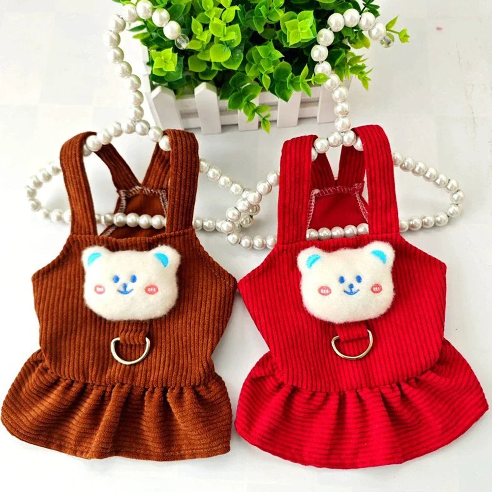 Small Dog Puppy Autumn Winter Cute Costume Pet Clothes Dog Dresses