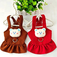 Small Dog Puppy Autumn Winter Cute Costume Pet Clothes Dog Dresses