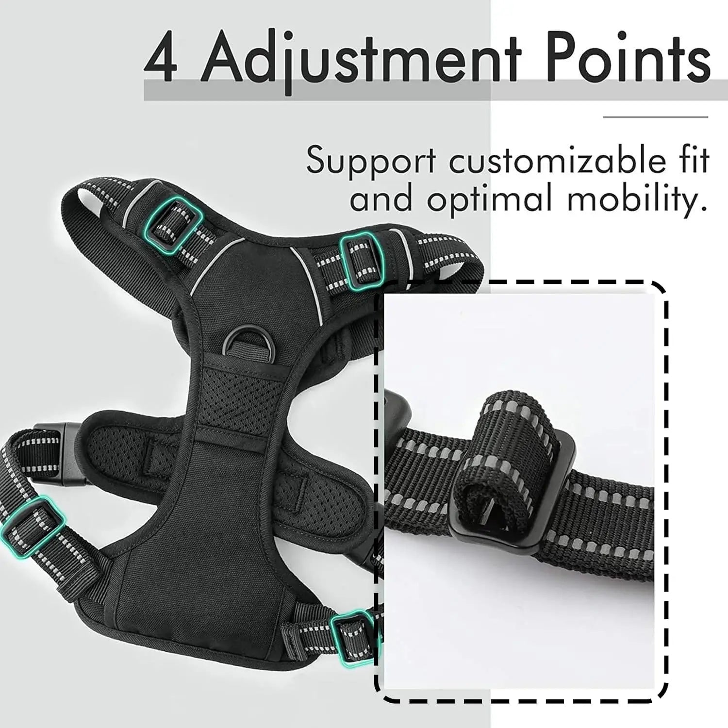 No Pull Chest Traction Medium Dog Vest Adjustable Dog Harness