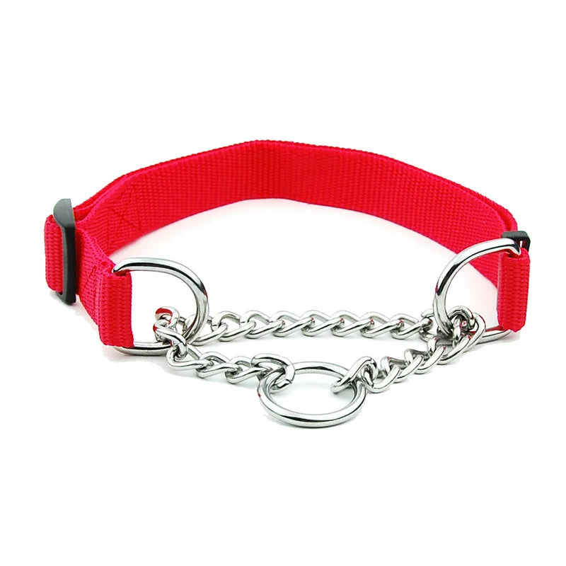 Adjustable Chain for Medium Large Nylon Dog Collars Outdoor Walk