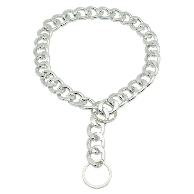Training Dog Collar Gold Chain Necklace For Bulldog Small Medium Dog