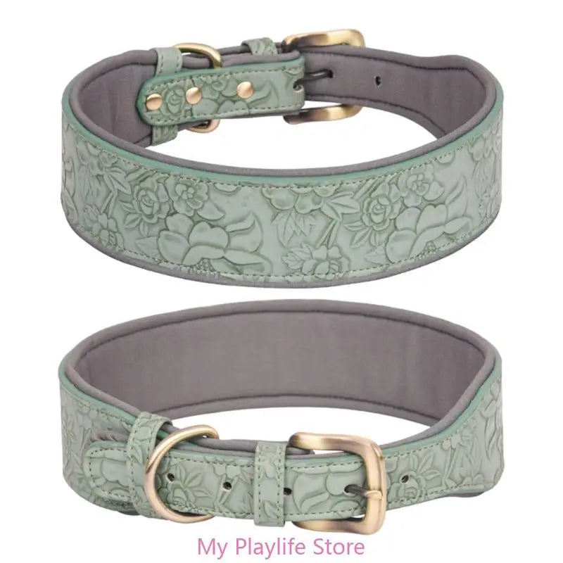 Walking Soft Medium Large Breeds Pet Training Leather Dog Collars