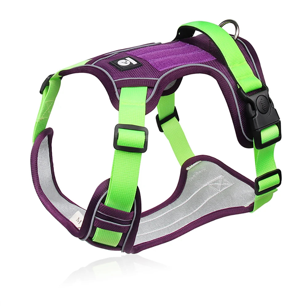 Durable Dog Harness & Leash Set Reflective Strap Adjustable Chest & Back Straps