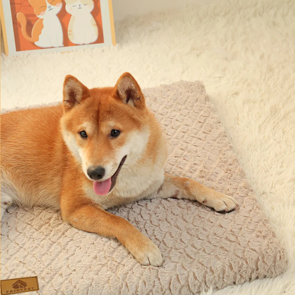 With Removable Washable Faux Fur Cover Waterproof Dog Bed For Crate
