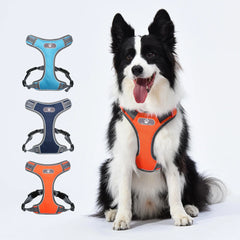 Adjustable Leash Set for Small Medium Dog Harness Vest Reflective